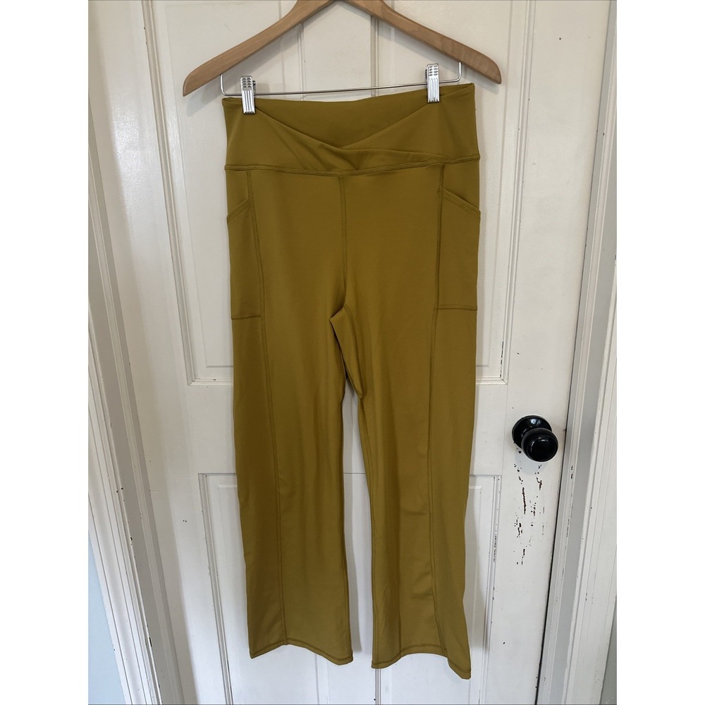 Free People Movement Women's Shanti‎ Straight Leg Pants in Yellow Gold Sz Medium